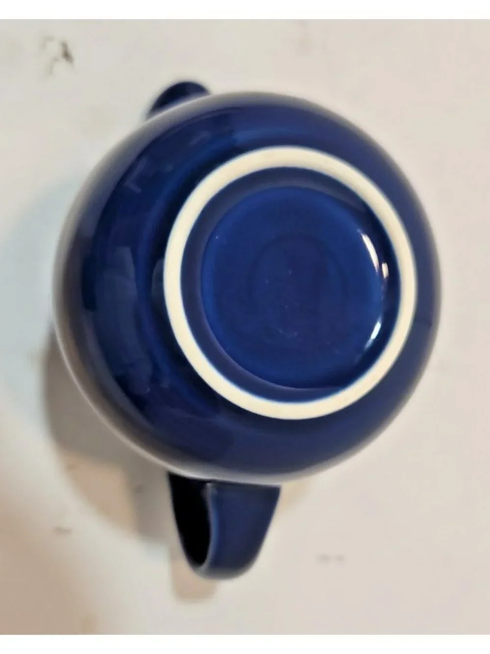 Vtg Nancy Calhoun Stoneware Sapphire Blue Sugar Bowl & Creamer No Lid
